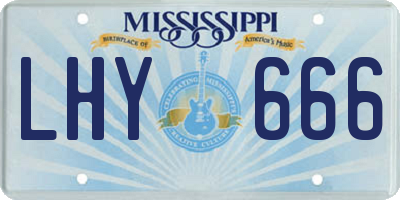 MS license plate LHY666