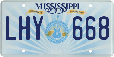 MS license plate LHY668