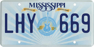 MS license plate LHY669