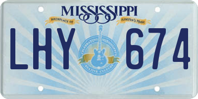 MS license plate LHY674