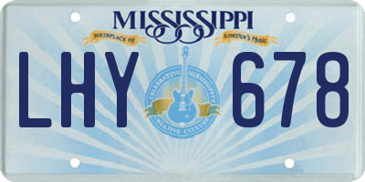 MS license plate LHY678
