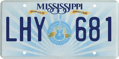 MS license plate LHY681