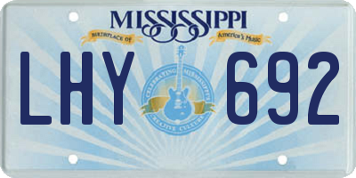 MS license plate LHY692