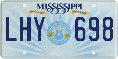 MS license plate LHY698