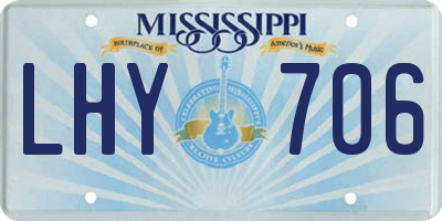 MS license plate LHY706