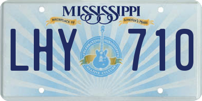 MS license plate LHY710
