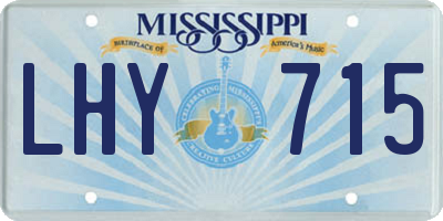 MS license plate LHY715