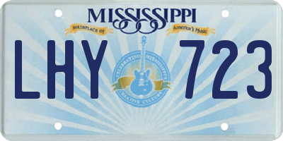 MS license plate LHY723