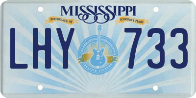MS license plate LHY733