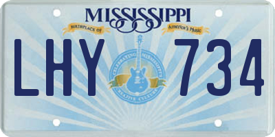 MS license plate LHY734