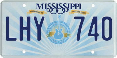 MS license plate LHY740