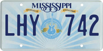 MS license plate LHY742