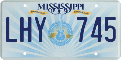 MS license plate LHY745