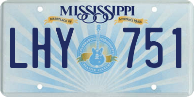 MS license plate LHY751