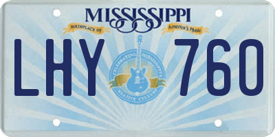 MS license plate LHY760