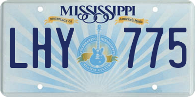 MS license plate LHY775