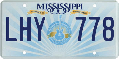 MS license plate LHY778