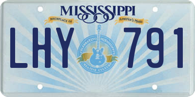 MS license plate LHY791