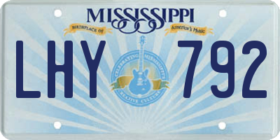 MS license plate LHY792