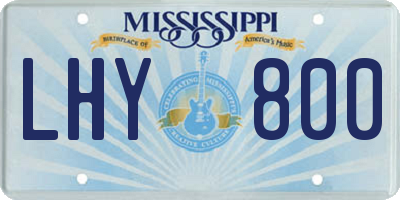 MS license plate LHY800