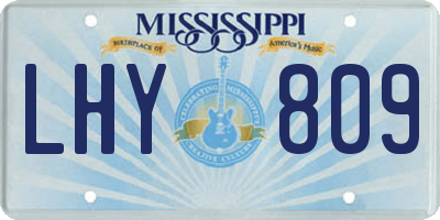 MS license plate LHY809