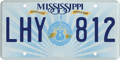 MS license plate LHY812