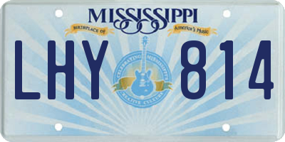 MS license plate LHY814