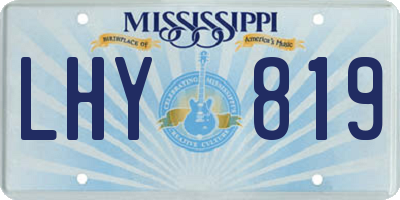 MS license plate LHY819
