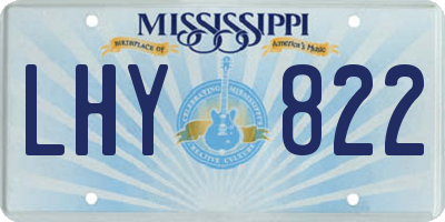 MS license plate LHY822