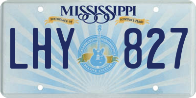MS license plate LHY827