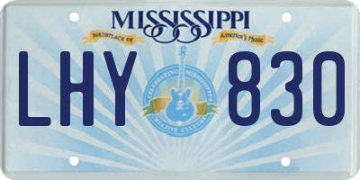MS license plate LHY830