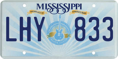 MS license plate LHY833