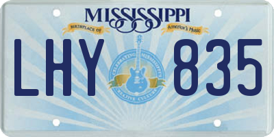 MS license plate LHY835