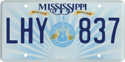 MS license plate LHY837