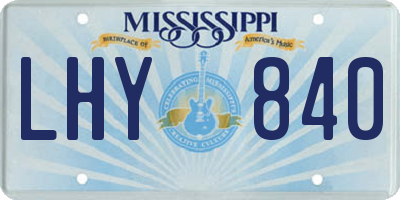 MS license plate LHY840