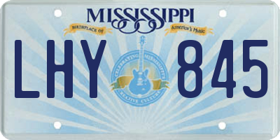 MS license plate LHY845
