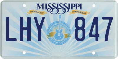 MS license plate LHY847
