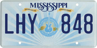 MS license plate LHY848