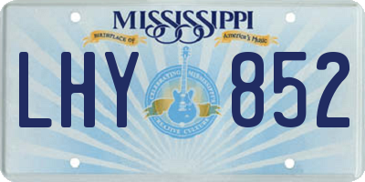 MS license plate LHY852