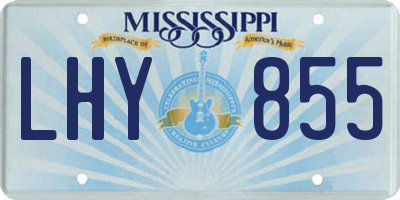 MS license plate LHY855