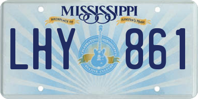 MS license plate LHY861