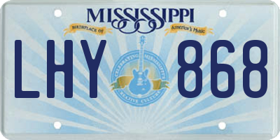 MS license plate LHY868