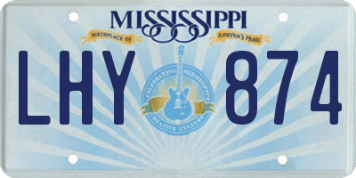 MS license plate LHY874