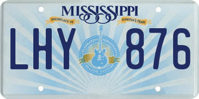 MS license plate LHY876