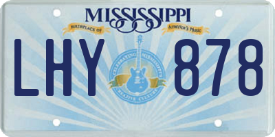 MS license plate LHY878