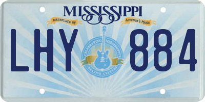MS license plate LHY884