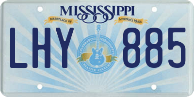 MS license plate LHY885