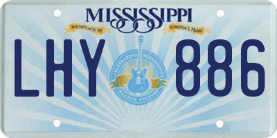 MS license plate LHY886