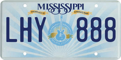 MS license plate LHY888