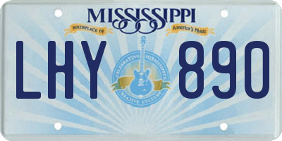 MS license plate LHY890